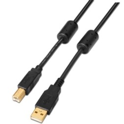 Cable USB 2-0 Impresora Aisens A101-0009- USB Tipo-B Macho - USB Macho- 2m- Negro