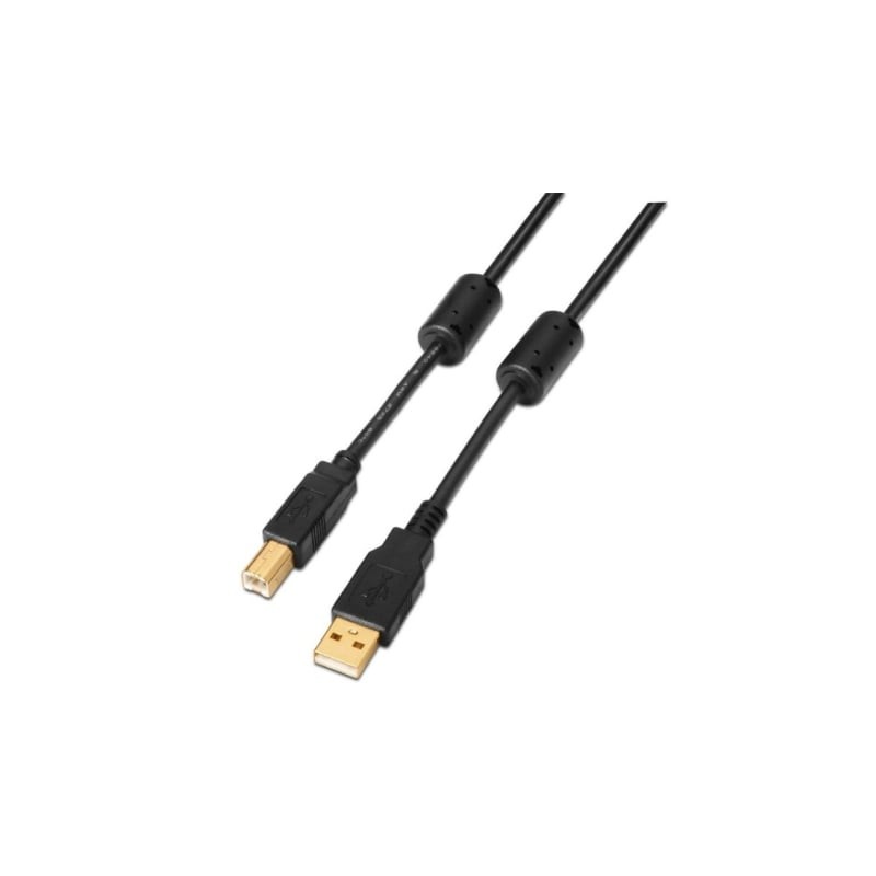 Cable USB 2-0 Impresora Aisens A101-0009- USB Tipo-B Macho - USB Macho- 2m- Negro