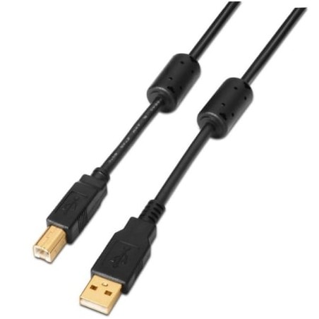 Cable USB 2-0 Impresora Aisens A101-0009- USB Tipo-B Macho - USB Macho- 2m- Negro