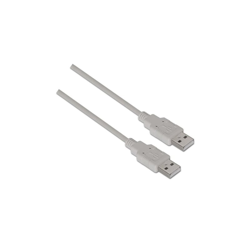 Cable USB 2-0 Aisens A101-0022- USB Macho - USB Macho- Hasta 2-5W- 60Mbps- 2m- Beige