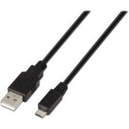 Cable USB 2-0 Aisens A101-0027- USB Macho - MicroUSB Macho- 480Mbps- 80cm- Negro