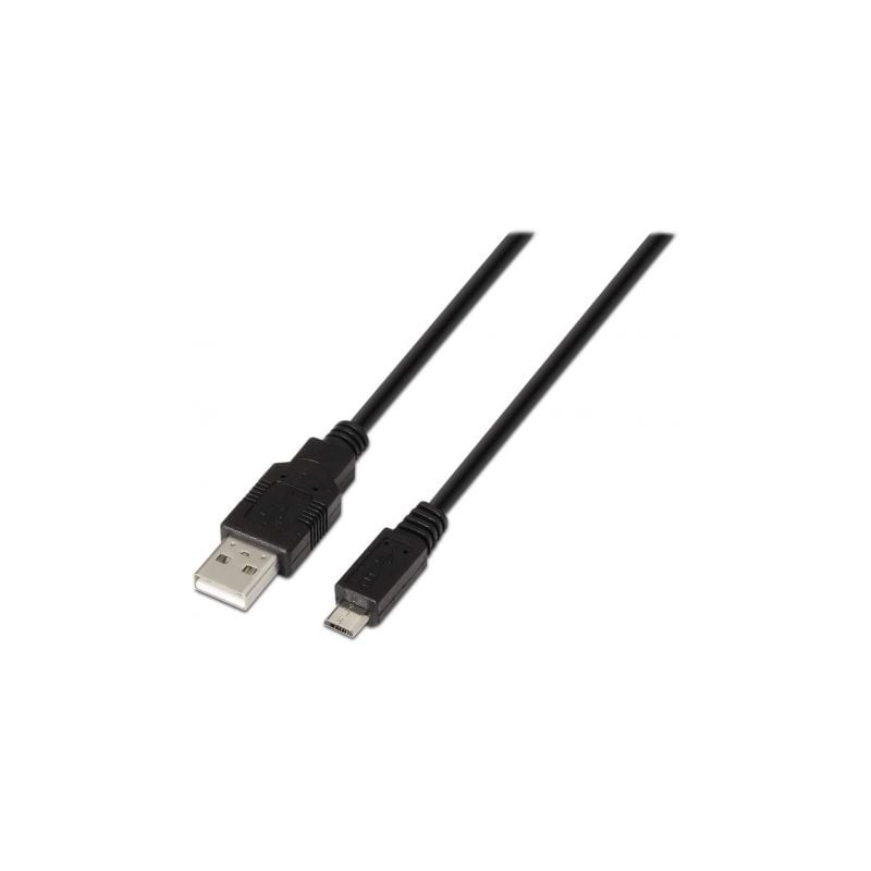 Cable USB 2-0 Aisens A101-0027- USB Macho - MicroUSB Macho- 480Mbps- 80cm- Negro