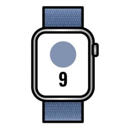 Apple Watch Series 9- GPS- 45mm- Cellular- Caja de Aluminio Plata- Correa Deportiva Loop Azul Invierno