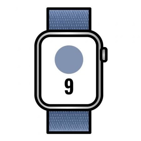 Apple Watch Series 9- GPS- 45mm- Cellular- Caja de Aluminio Plata- Correa Deportiva Loop Azul Invierno