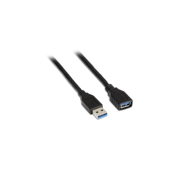 Cable Alargador USB 3-0 Aisens A105-0041- USB Macho - USB Hembra- Hasta 9W- 625Mbps- 1m- Negro