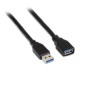 Cable Alargador USB 3-0 Aisens A105-0041- USB Macho - USB Hembra- Hasta 9W- 625Mbps- 1m- Negro
