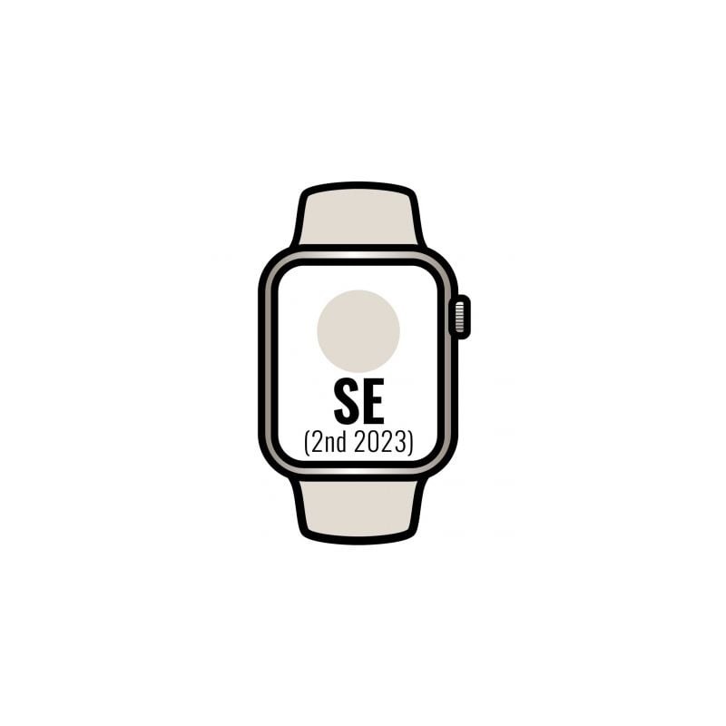 Apple Watch SE 2 Gen 2023- Gps- 40mm- Caja de Aluminio Blanco Estrella- Correa Deportiva Blanco Estrella M-L