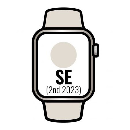 Apple Watch SE 2 Gen 2023- Gps- 40mm- Caja de Aluminio Blanco Estrella- Correa Deportiva Blanco Estrella M-L