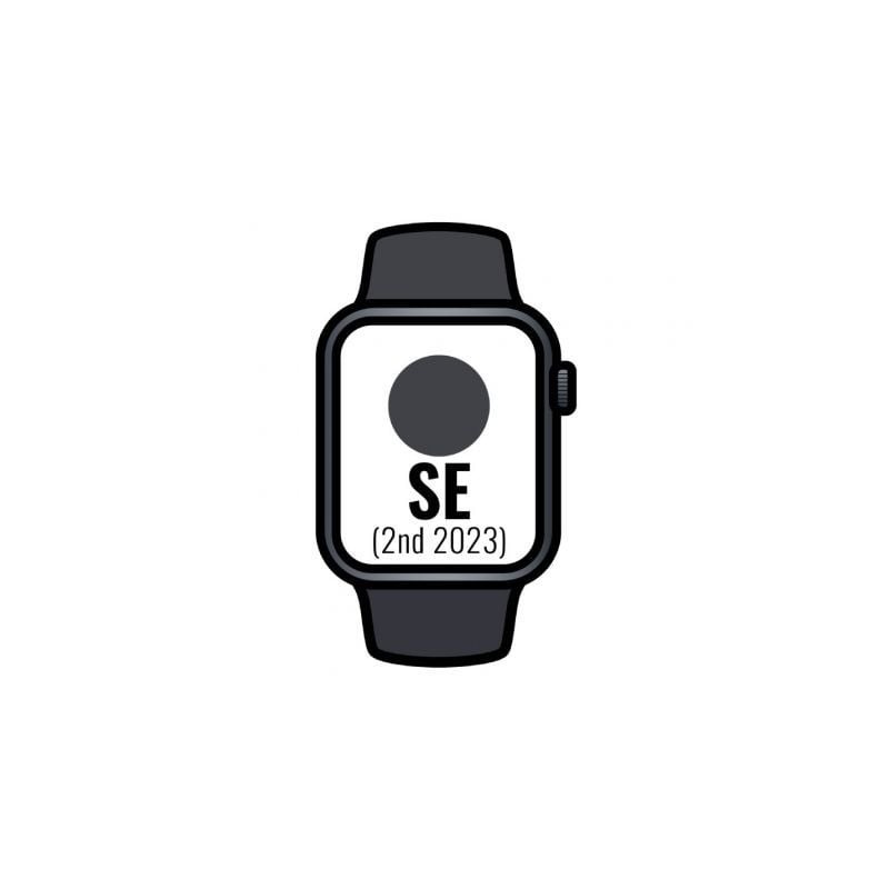 Apple Watch SE 2 Gen 2023- GPS- 40mm- Caja de Aluminio Medianoche- Correa Deportiva Medianoche S-M