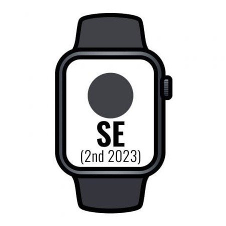 Apple Watch SE 2 Gen 2023- GPS- 40mm- Caja de Aluminio Medianoche- Correa Deportiva Medianoche S-M