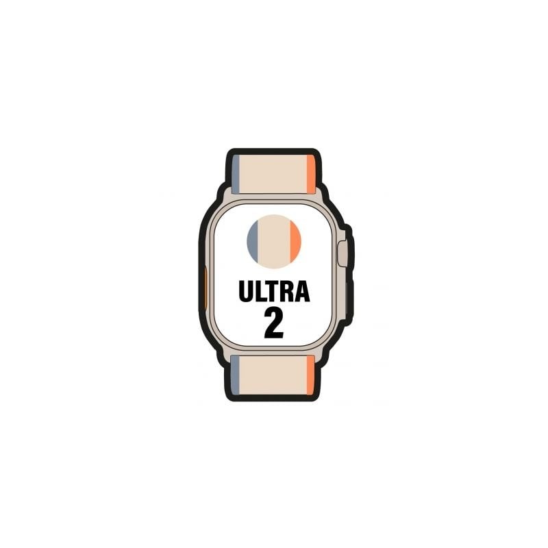 Apple Watch Ultra 2- GPS- Cellular- 49mm- Caja de Titanio- Correa Loop Trail Naranja-Beis S-M