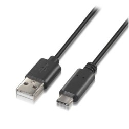 Cable USB 2-0 Tipo-C Aisens A107-0050- USB Tipo-C Macho - USB Macho- 480Mbps- 50cm- Negro