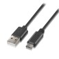 Cable USB 2-0 Tipo-C Aisens A107-0050- USB Tipo-C Macho - USB Macho- 480Mbps- 50cm- Negro