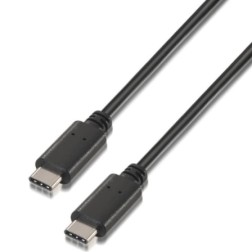 Cable USB 2-0 Tipo-C Aisens A107-0055- USB Tipo-C Macho - USB Tipo-C Macho- 480Mbps- 50cm- Negro