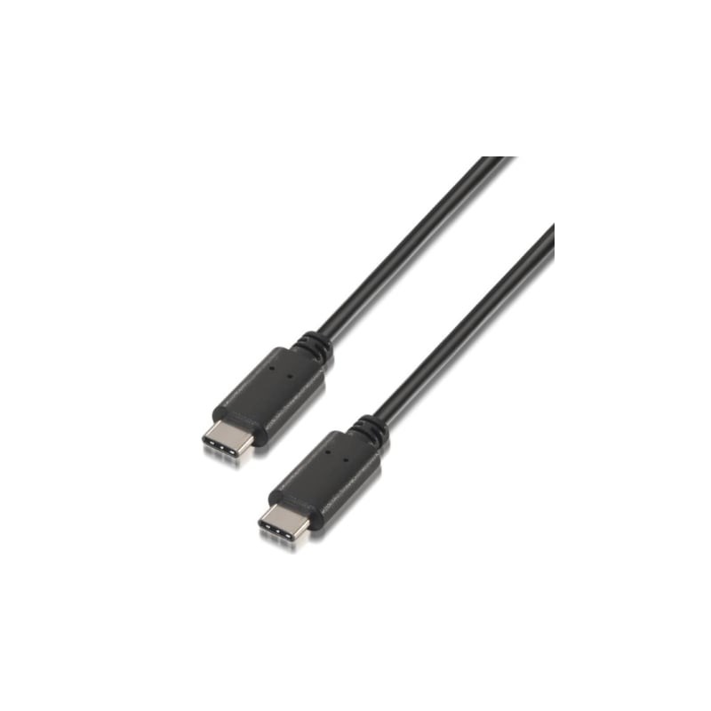 Cable USB 2-0 Tipo-C Aisens A107-0055- USB Tipo-C Macho - USB Tipo-C Macho- 480Mbps- 50cm- Negro