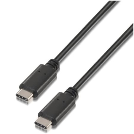 Cable USB 2-0 Tipo-C Aisens A107-0055- USB Tipo-C Macho - USB Tipo-C Macho- 480Mbps- 50cm- Negro