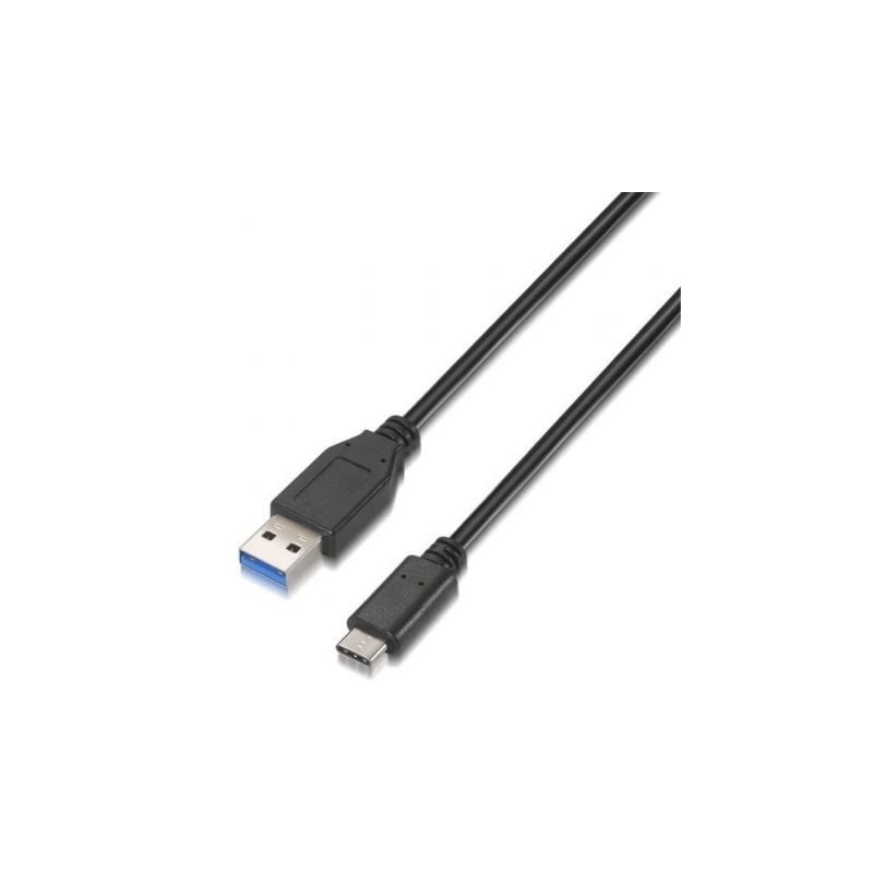 Cable USB 3-1 Tipo-C Aisens A107-0060- USB Tipo-C Macho - USB Macho- 10Gbps- 1m- Negro