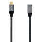 Cable Alargador USB 3-2 Tipo-C Aisens A107-0635 20GBPS 5A 100W- USB Tipo-C Macho - USB Tipo-C Hembra- Hasta 100W- 2500Mbps- 1m