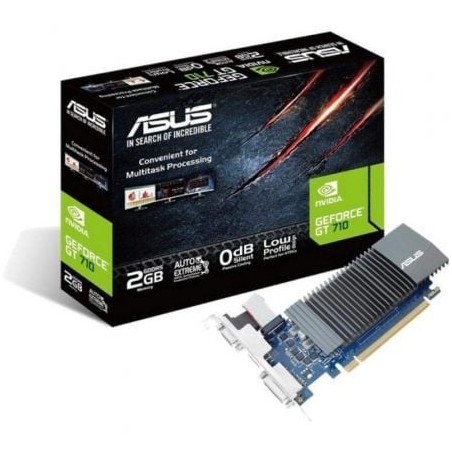 Tarjeta Gráfica Asus GeForce GT 710 SL EVO BRK- 2GB GDDR5- Compatible con Perfil Bajo