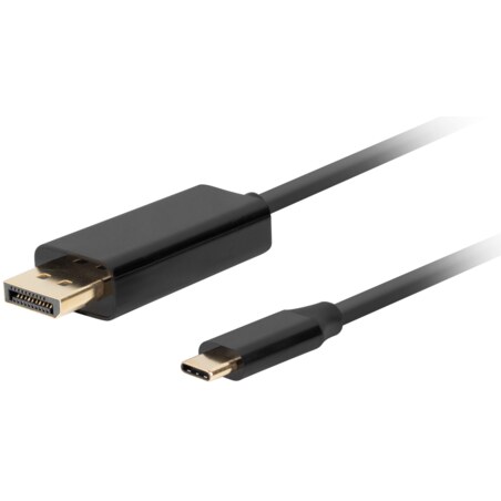 Lanberg CA-CMDP-10CU-0018-BK adaptador de cable de vídeo 1,8 m USB Tipo C DisplayPort Negro