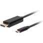 Lanberg CA-CMDP-10CU-0005-BK adaptador de cable de vídeo 0,5 m USB Tipo C DisplayPort Negro