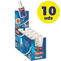 Caja de Correctores de Escritura Líquida Bic Tipp-Ex Rapid Fluid- 20ml- 10 unidades