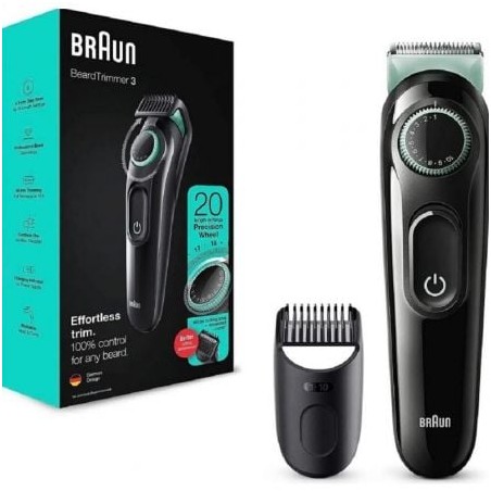 Cortabarbas Braun Beardtrimmer Series 3000 BT3323- con Batería- 1 Accesorio