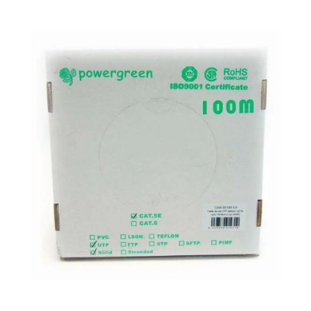 BOBINA DE CABLE PEPEGREEN CAT5e 100M RIGIDO EXTER