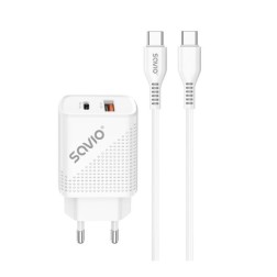 CARGADOR SAVIO LA-05 DUAL 18W USB 3-0 + CABLE