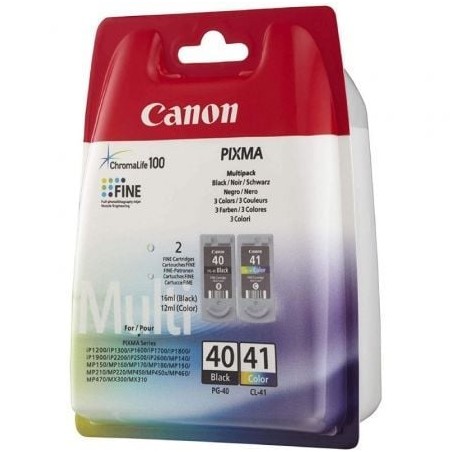 Cartucho de Tinta Original Canon PG-40 + CL-41 Multipack- Negro- Tricolor