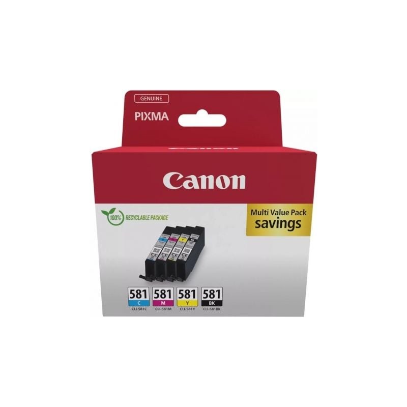 Cartucho de Tinta Original Canon CLI-581 XL Multipack- Cian- Magenta- Amarillo- Negro