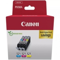 Cartucho de Tinta Original Canon CLI-521 Multipack- Cian- Magenta- Amarillo