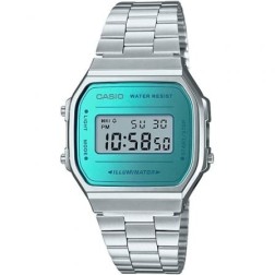 Reloj Digital Casio Vintage Iconic A168WEM-2EF- 38mm- Plata y Azul