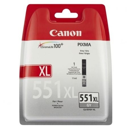 Cartucho de Tinta Original Canon CLI-551GY XL Alta Capacidad- Gris