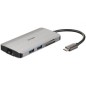 Docking USB Tipo-C D-Link DUB-M810- 3xUSB- 1xUSB Tipo-C- 1xThunderbolt- 1xHDMI- 1xRJ45- 1xLector tarjetas- Gris