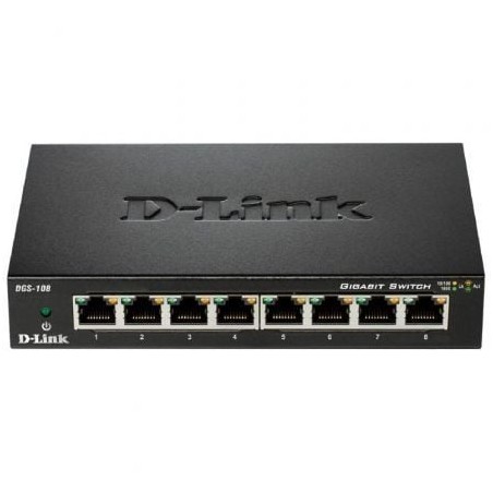 Switch D-Link DGS-108 8 Puertos- RJ-45 10-100-1000