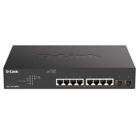 Switch D-Link DGS-1100-10MPV2 10 Puertos- RJ-45 Gigabit 10-100-1000 PoE- SFP