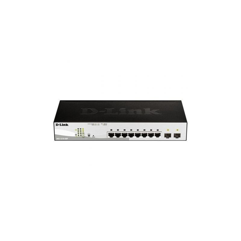 Switch Gestionado D-Link DGS-1210-08P- 8 Puertos- RJ45 10-100-1000- SFP- PoE