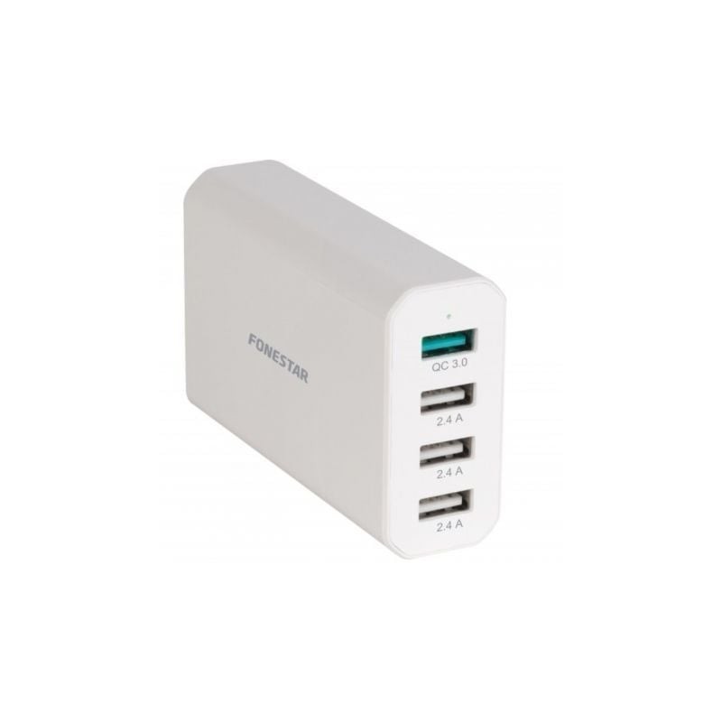 Cargador de Pared Fonestar USBPOWER-4D- 4xUSB- 40W- Blanco