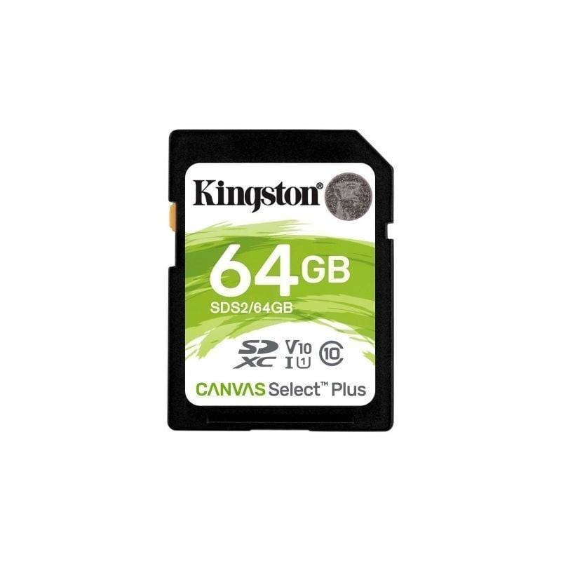 Tarjeta de Memoria Kingston CANVAS Select Plus 64GB SD XC- Clase 10- 100MBs