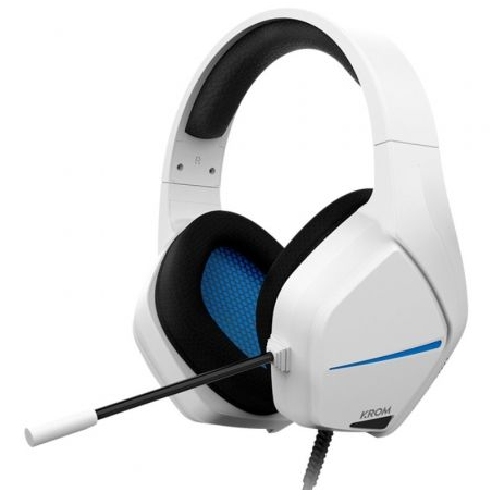 Auriculares Gaming con Micrófono Krom Kopa Move- Jack 3-5- Blancos