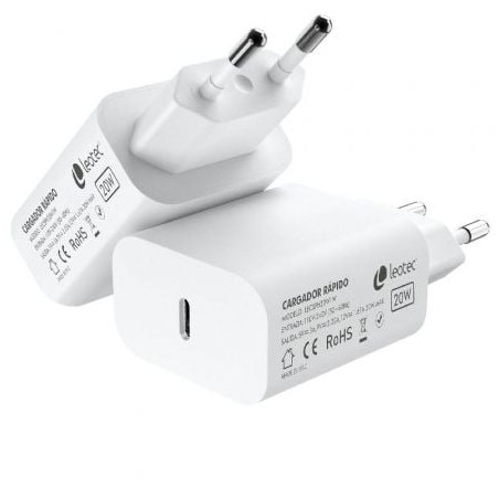 Cargador de Pared Leotec LECSPH20W1W- 1xUSB Tipo-C- 20W