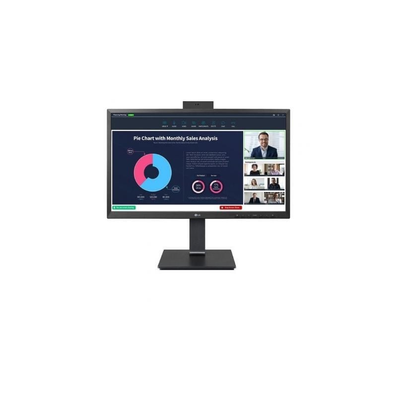 Monitor Profesional LG 24BP75CP-B 23-8"- Full HD- Webcam- Multimedia- Regulable en altura- Negro