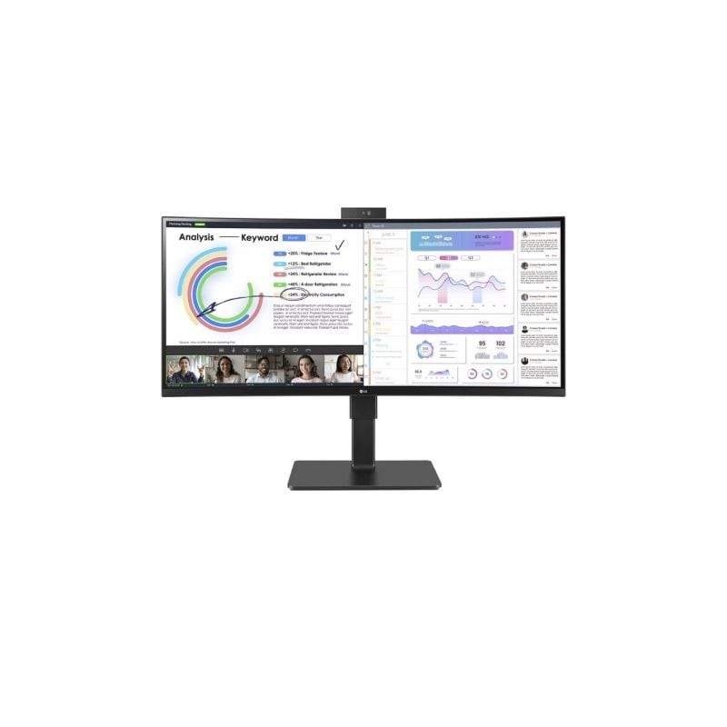 Monitor Profesional Ultrapanorámico Curvo LG 34BQ77QC-B 34"- WQHD- Webcam- Multimedia- Negro