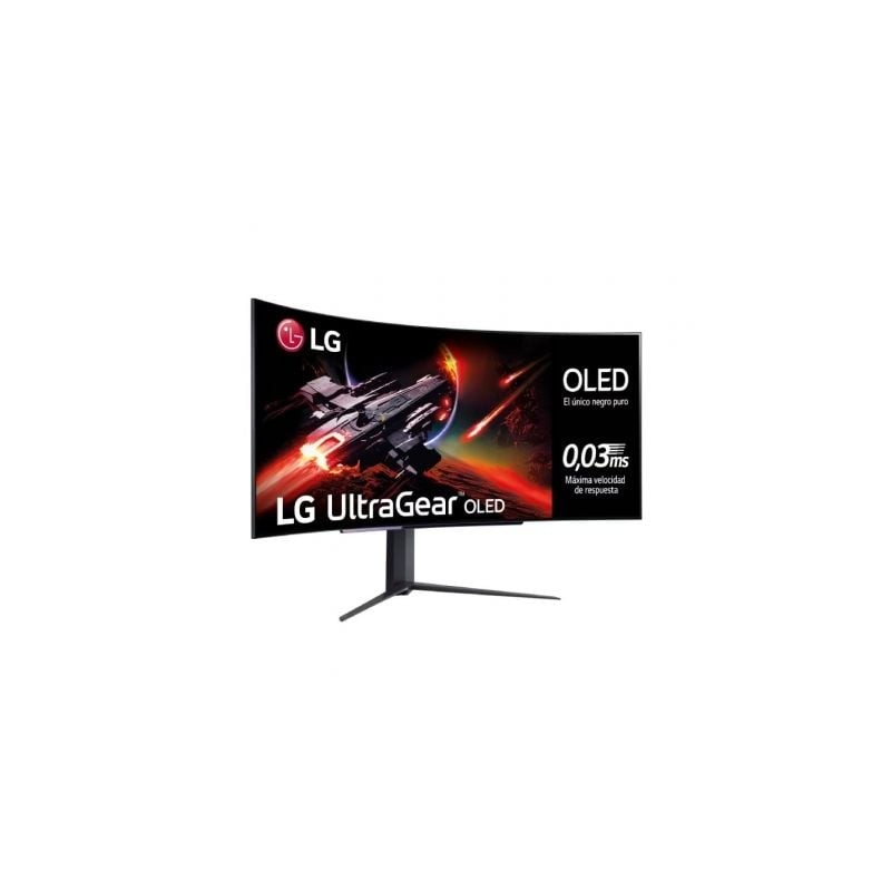 Monitor Gaming Ultrapanorámico Curvo LG UltraGear 45GR95QE-B 44-5"- WQHD- 0-03ms- 240Hz- OLED- Regulable en altura- Negro