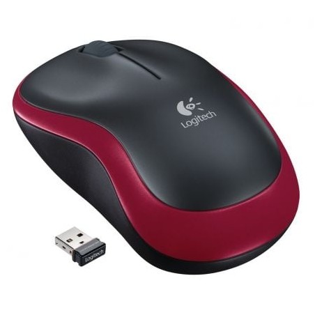 Ratón Inalámbrico Logitech M185- Hasta 1000 DPI- Rojo