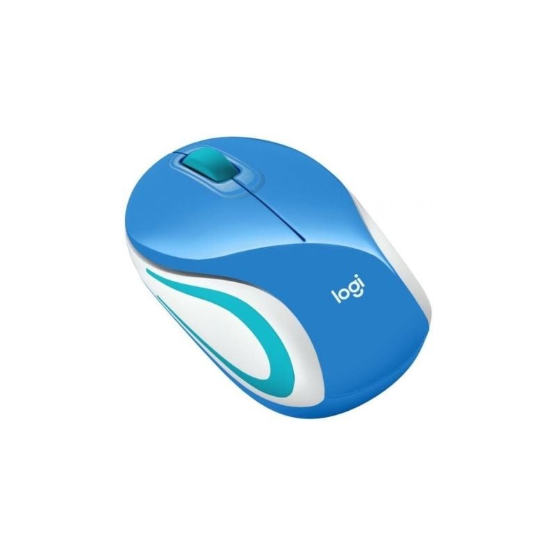 Ratón Mini Inalámbrico Logitech M187- Hasta 1000 DPI- Azul