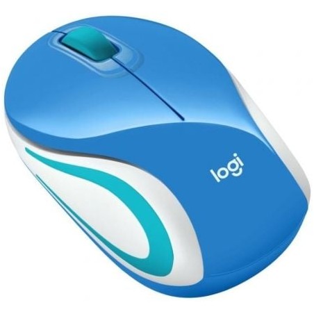 Ratón Mini Inalámbrico Logitech M187- Hasta 1000 DPI- Azul