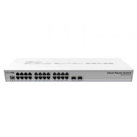 Switch Router Mikrotik CRS326-24G-2S+RM 26 Puertos- RJ45 10-100-100- SFP- PoE