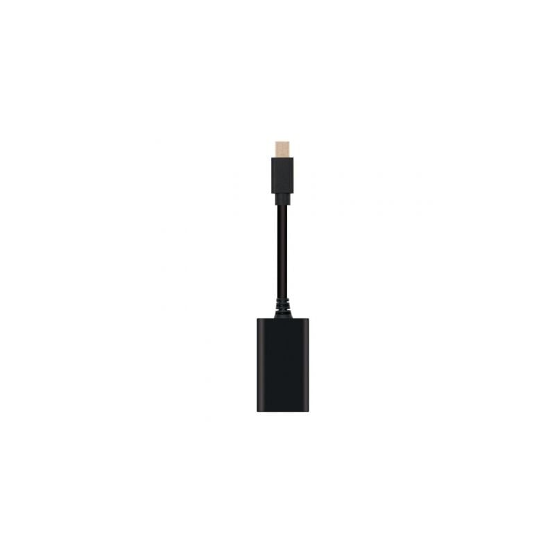 Conversor Nanocable 10-16-0102- Mini DisplayPort Macho - HDMI Hembra- 15cm- Negro